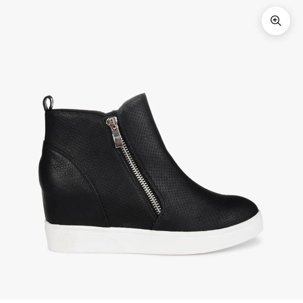 Women’s Journee Collection Black Wedge Sneakers Ankle Booties Shoes Size 9 - Picture 6 of 6